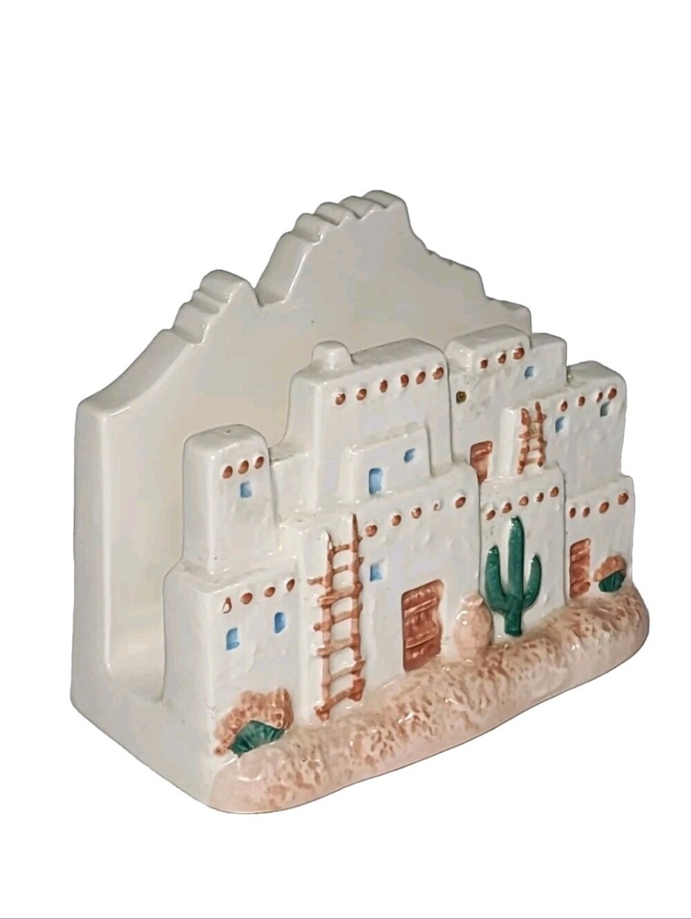 Western Napkin Letter Holder Storage Curtis Swann Adobe Cactus Western Ceramic